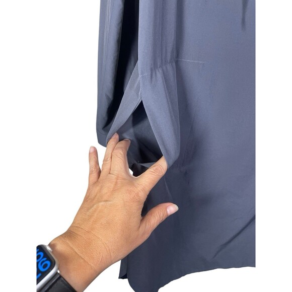 Prana Natassa Dress Women's Sz S Gray Charcoal Roll Tab Sleeve Shift‎ - Picture 6 of 12